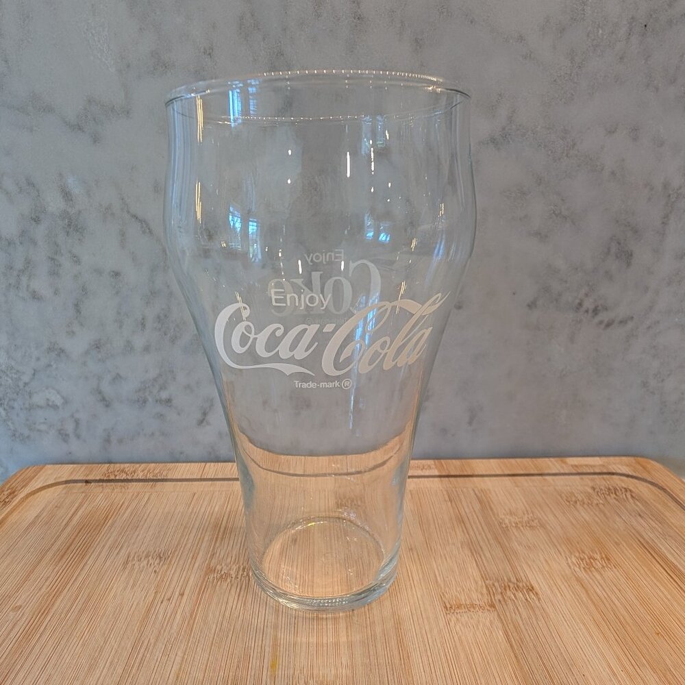 Enjoy Coke Vintage 1970s Large Clear Glass